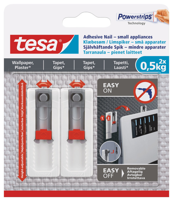 tesa® klæbesøm justerbar t/tapet og gips 0,5 kg - 2 stk.